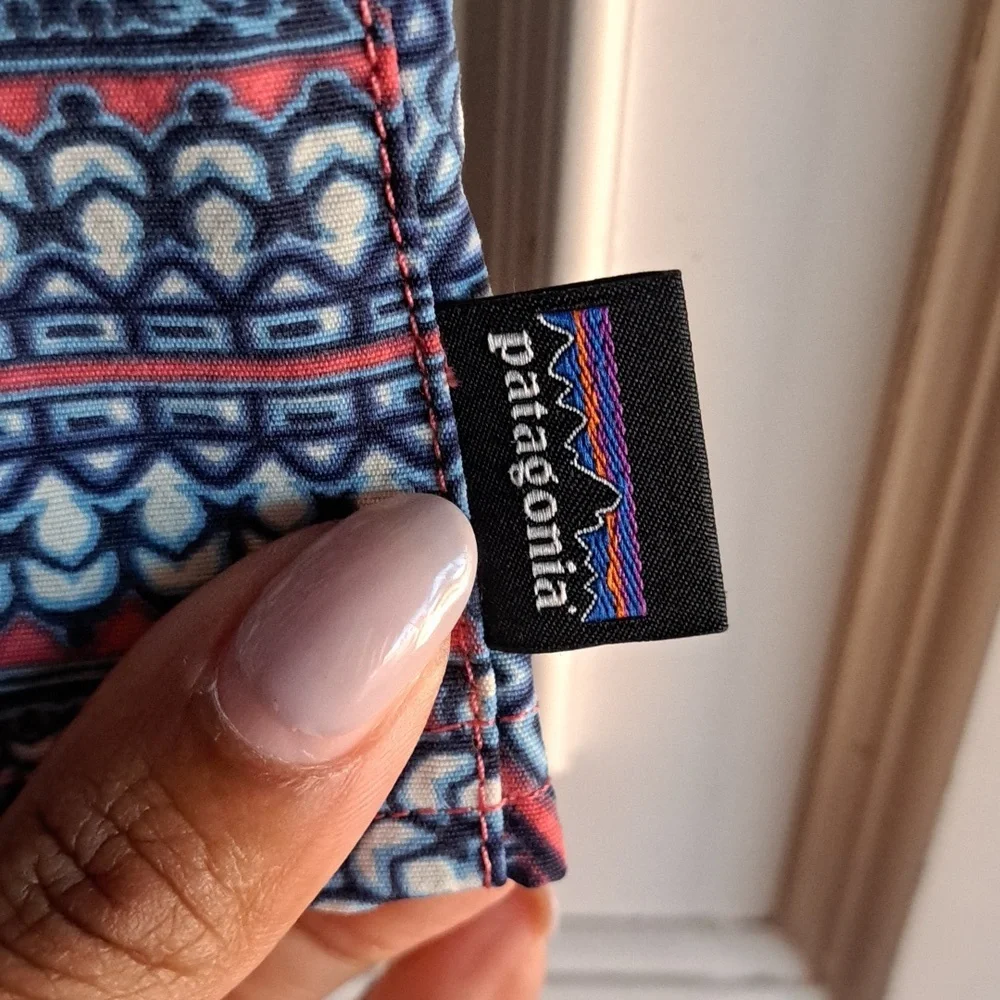 Patagonia Aztec Baggies Mini Skirt With Pockets Nylon Coral/Blue Size Small NWOT - Picture 4 of 8